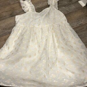 NWT English Factory Puff White & gold Dress size 1X